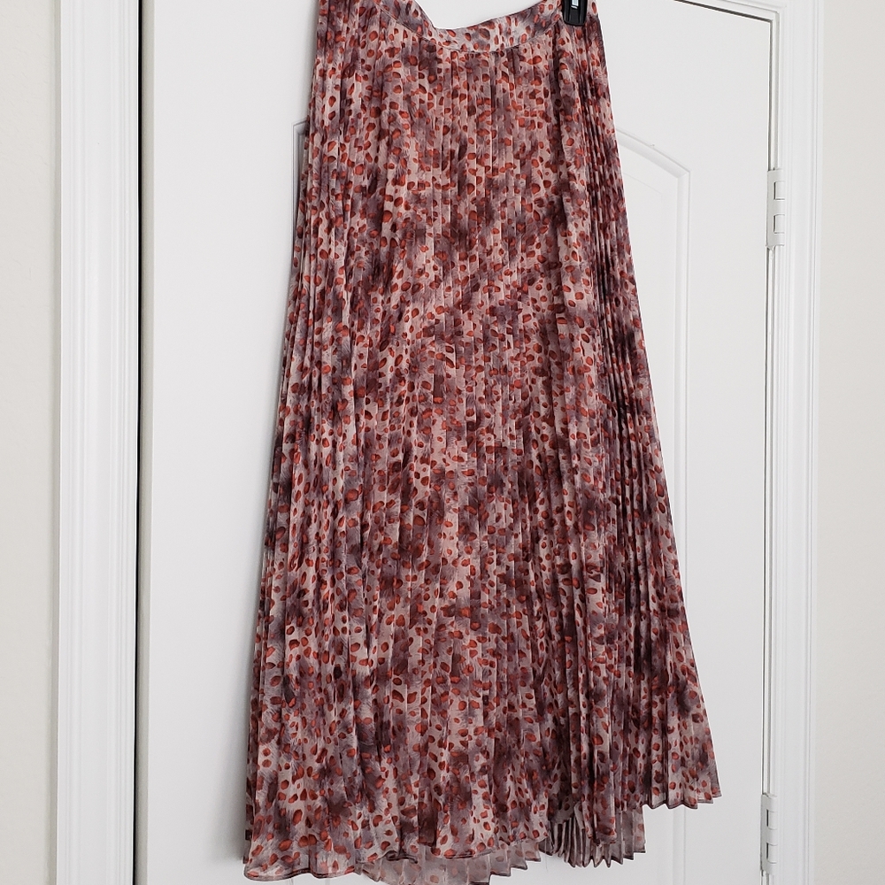 Pleated A-line multicolored skirt